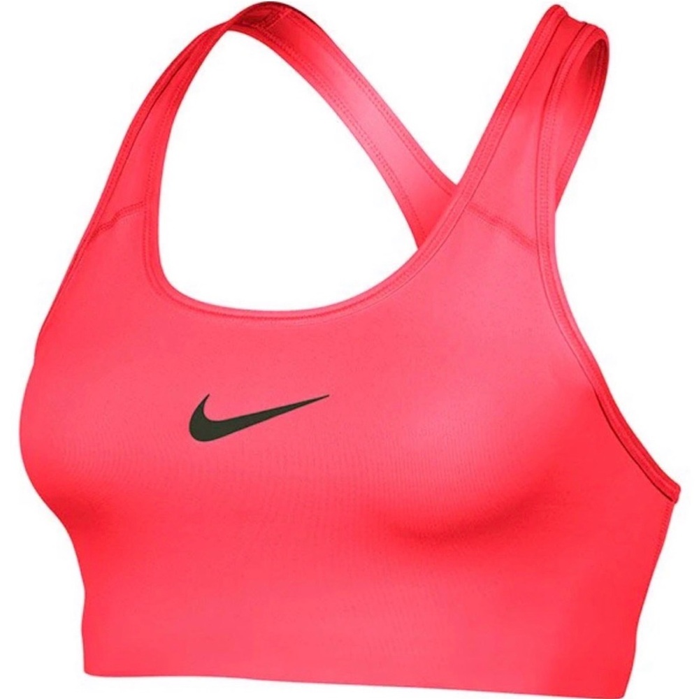 Nike coral pink racer back sports bra medium dri fit swoosh